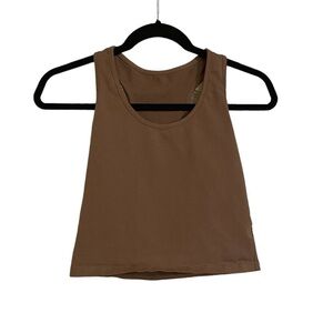 Basic | Green Crop Tank Top | Size Large